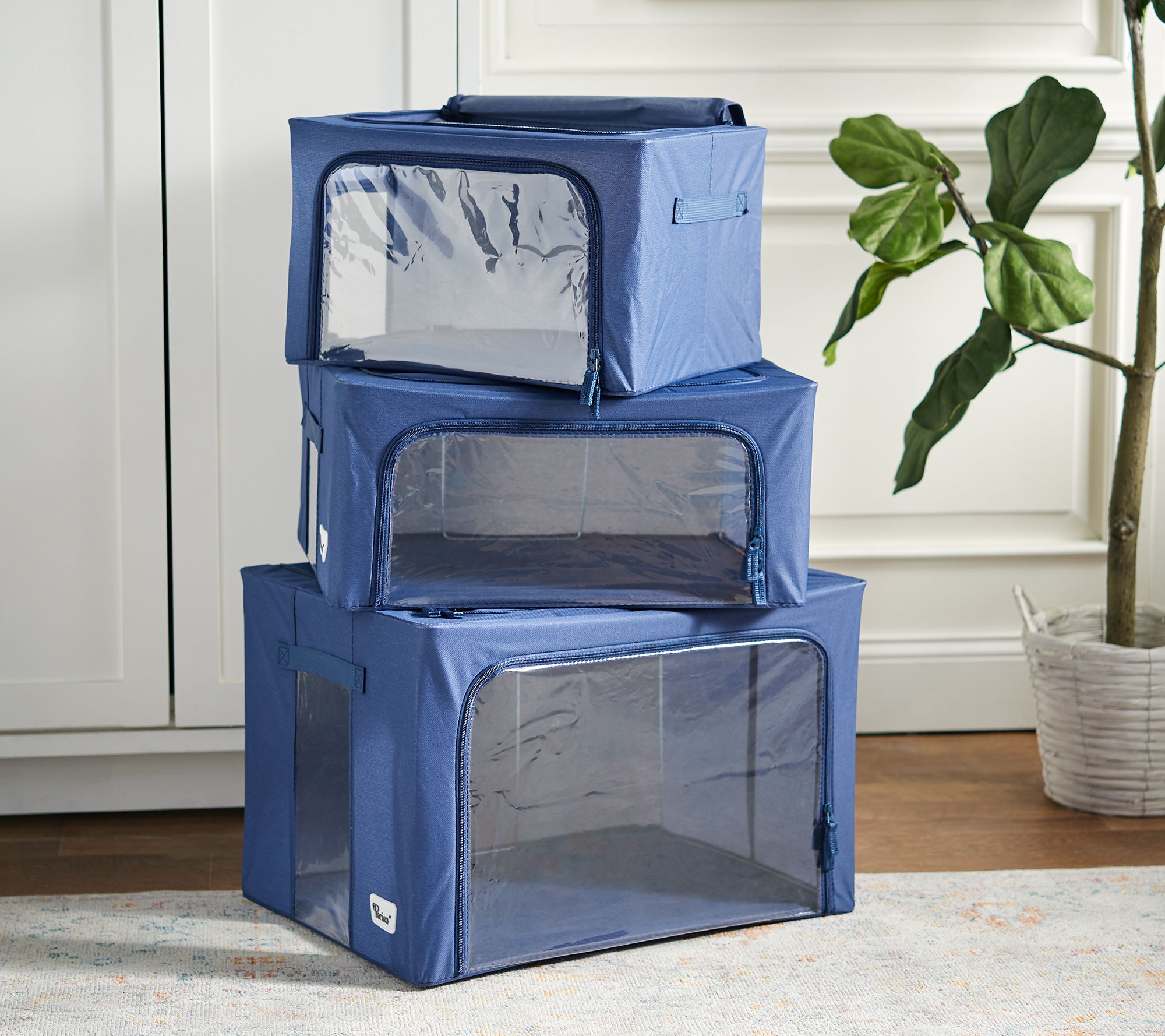 Sterilite Convenient Home 2-Tiered Layer Stack Carry Storage Box, Clear (4  Pack)