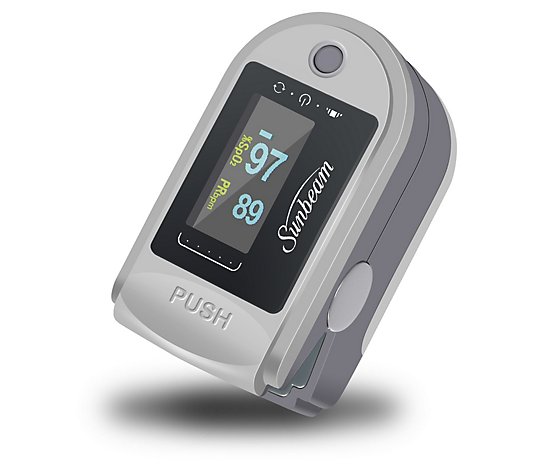 Sunbeam 16980 Pulse Oximeter with Batteries, Lanyard, And Case