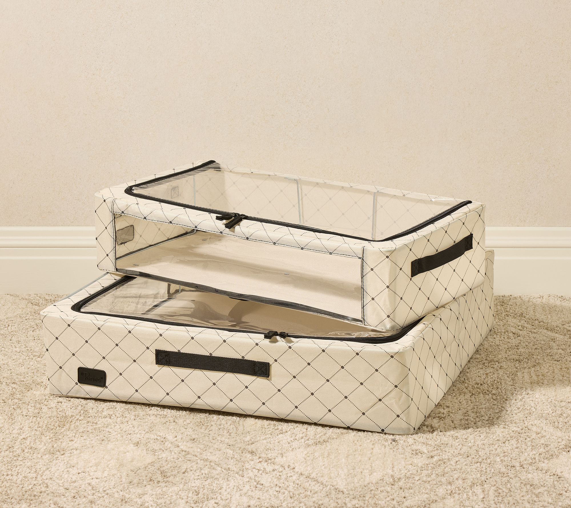 Periea Set of 2 Large and Medium Storage Boxes with Gliders