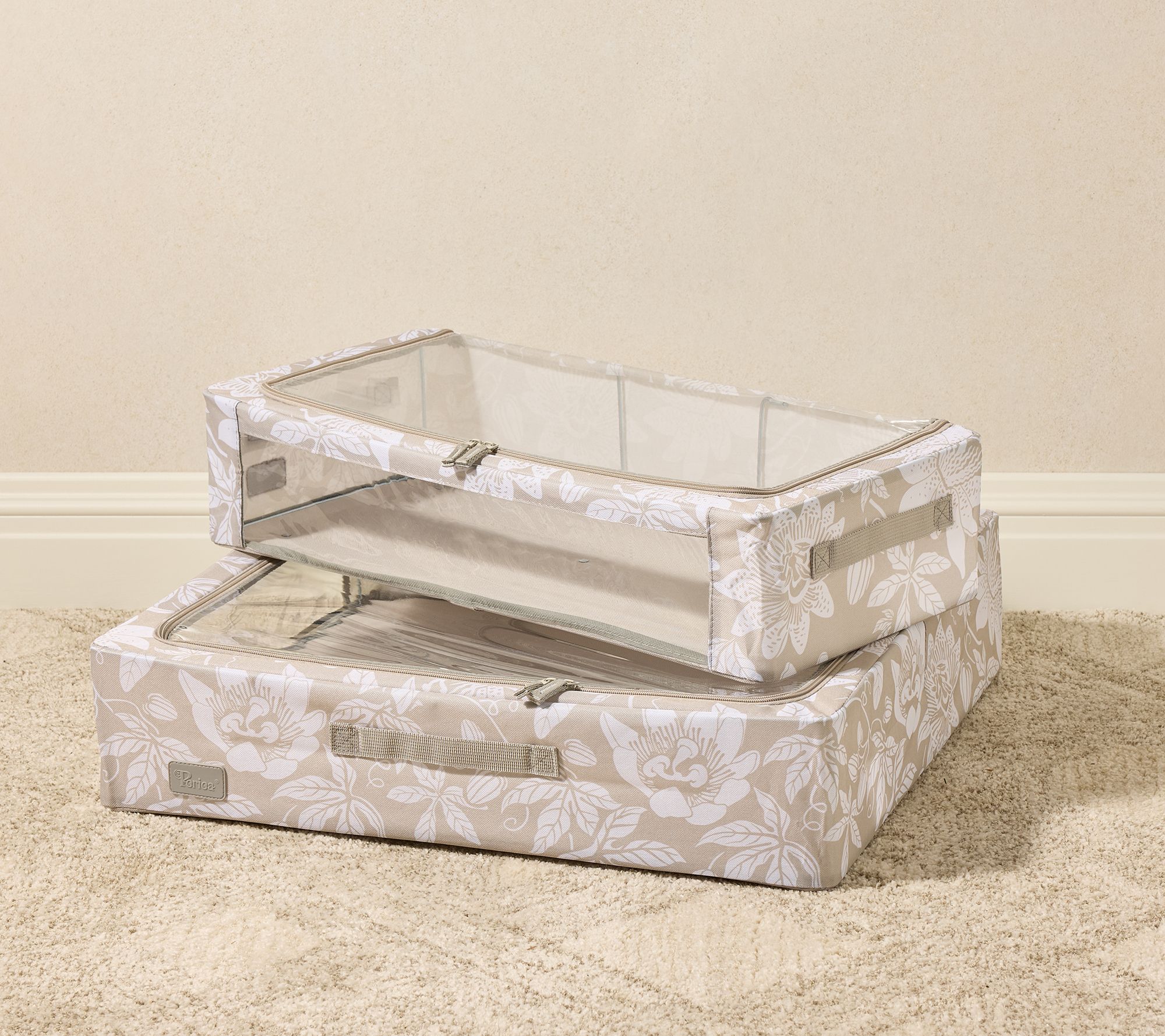 Periea Set of 2 Large and Medium Storage Boxes with Gliders