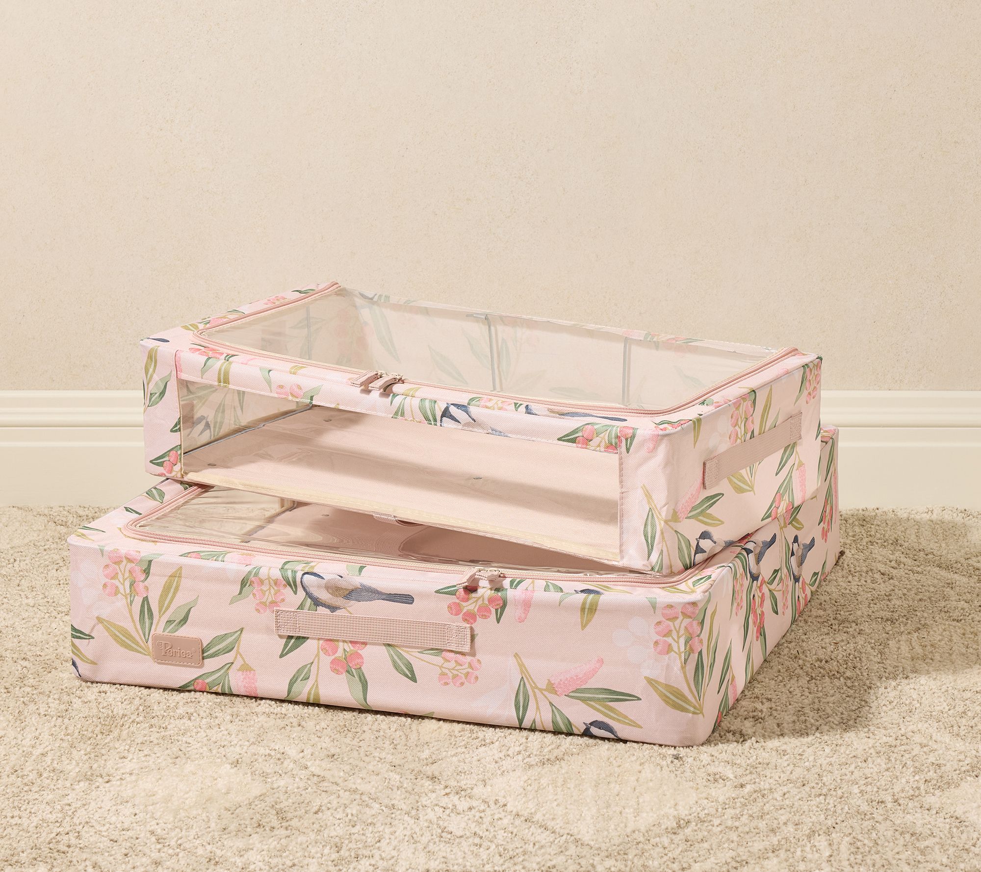 Periea Set of 2 Large and Medium Storage Boxes with Gliders