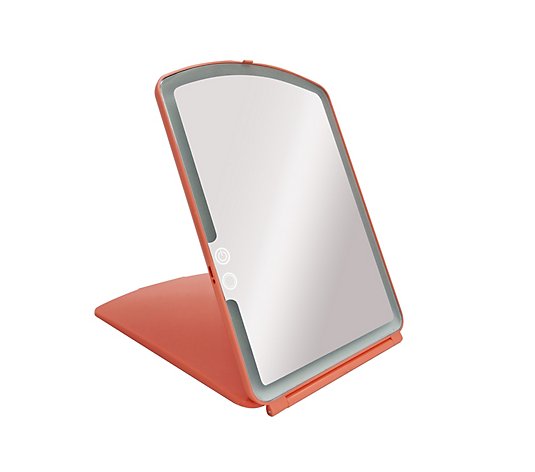 The Home Fusion Company Folding Bathroom Mirror With Stand 3 x Magnification Idea Travel Makeup Handheld