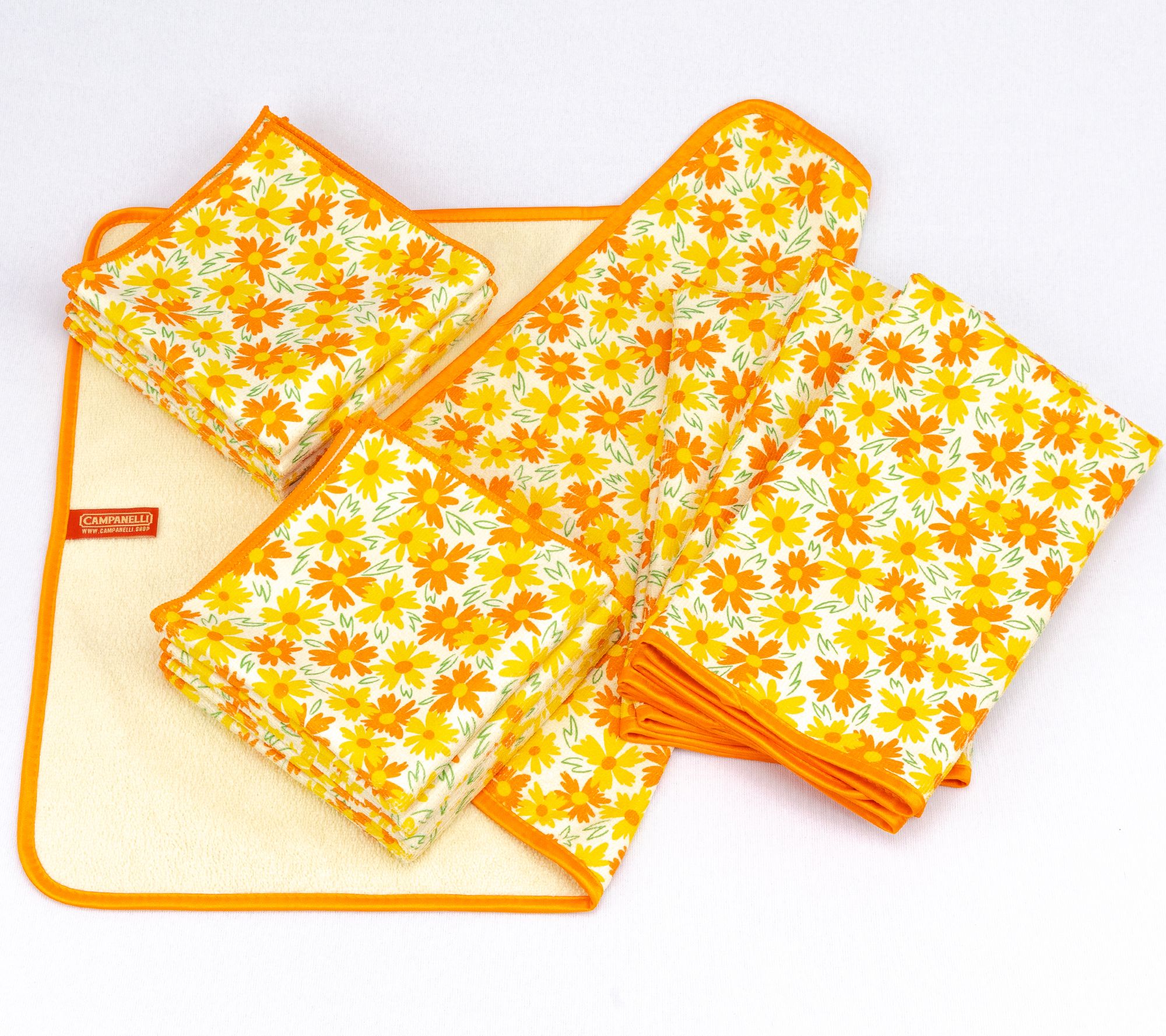 CAMPANELLI 12-Piece Printed Floral Microfiber Towel Set
