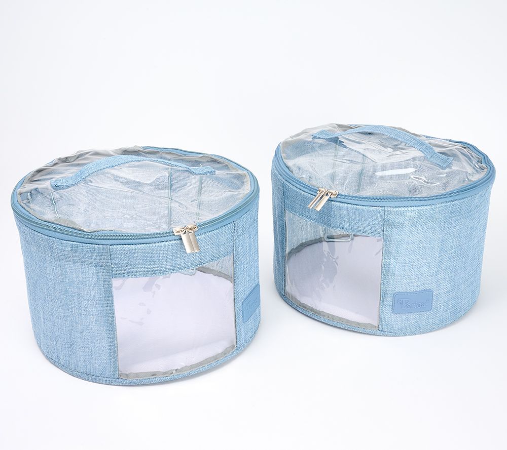 "As Is" Periea Set of 2 Small Rounds with Carrying Handles