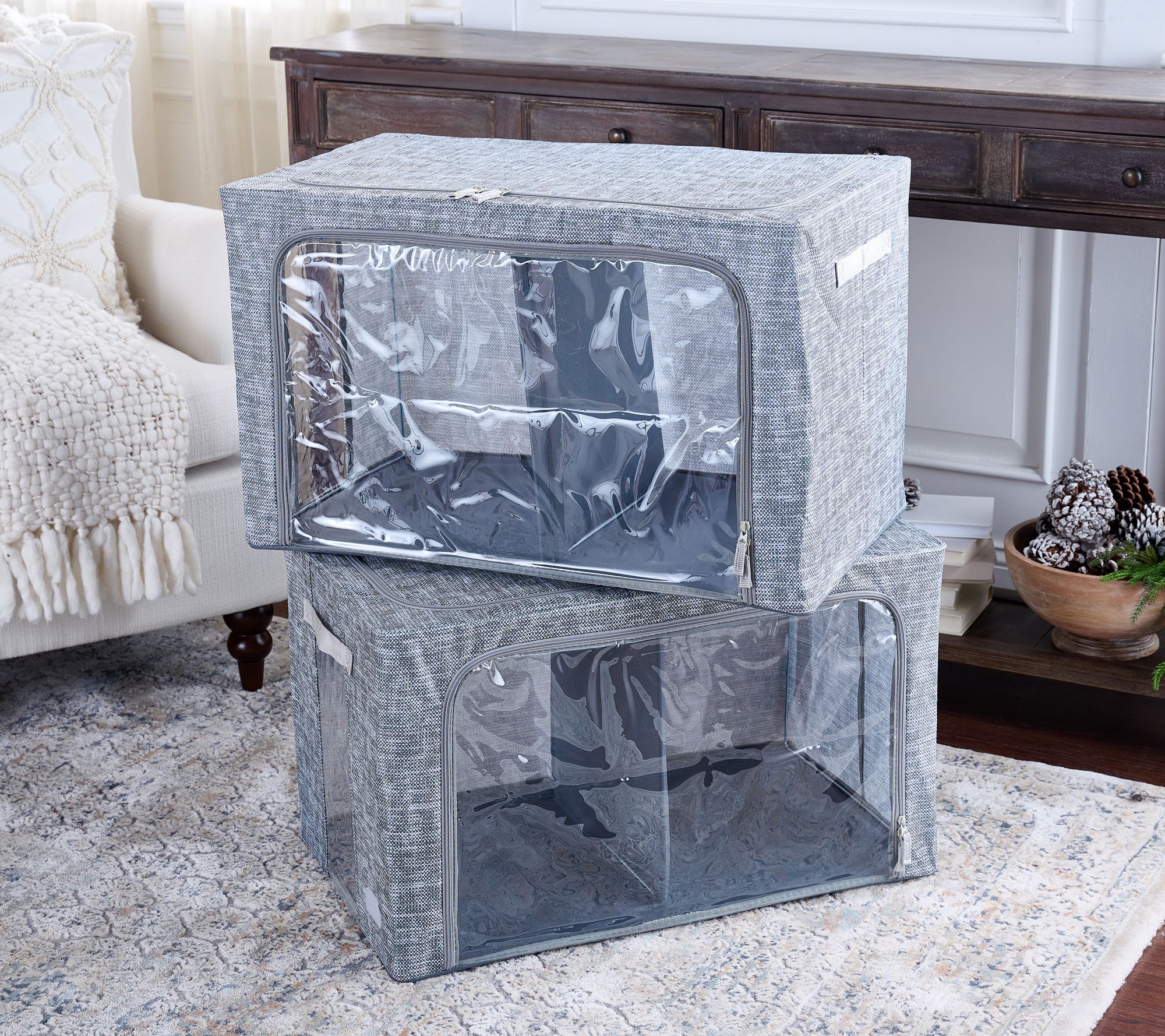 Periea Set of 2 Jumbo Boxes with Removable Dividers