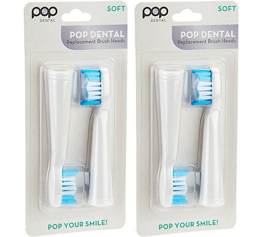 Pop Sonic Set of 4 Brush Heads for Pop Sonic and Go Sonic