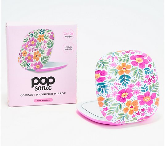 Pop Sonic Square Compact Mirror with 1x/5x Mag and Gift Box