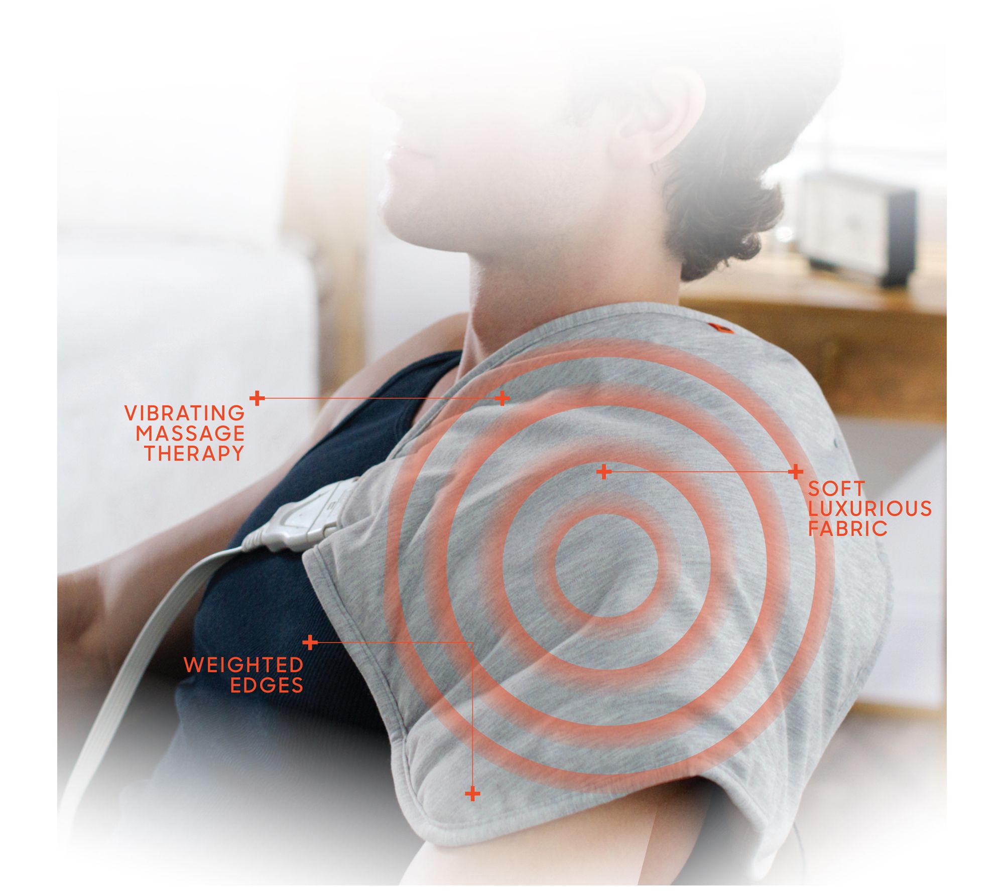 Sharper Image Calming Heat Massaging Heated Contour Pad