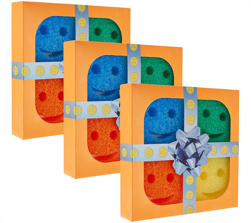 "As Is" Scrub Daddy Set of (3) Multi-Color 4-piece Sponge Gift Packs