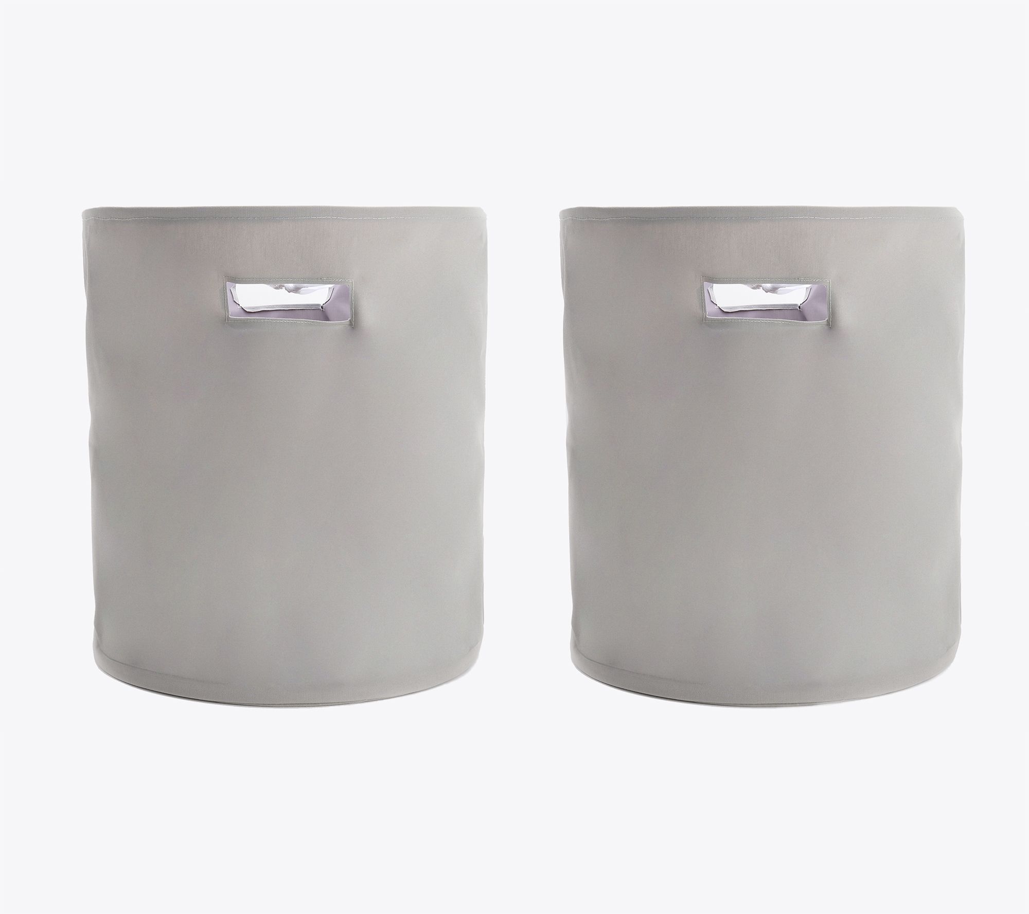 "As Is" Cella Set of 2 Canvas Baskets with Drawstring Closure