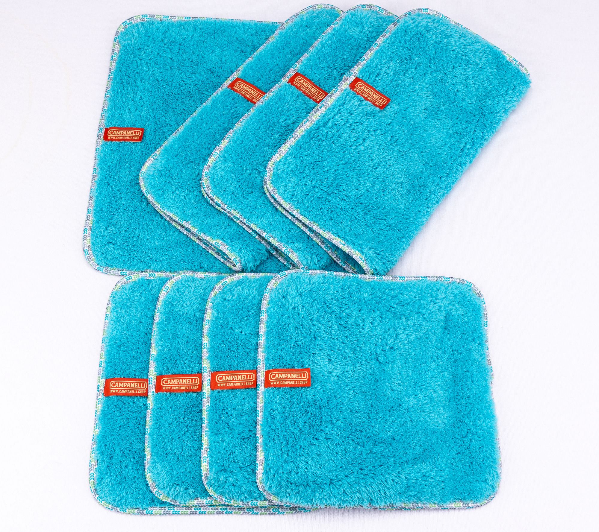 CAMPANELLI 8pc (4) 10"x10" & (4) 14"x14" PuppyFur Towels