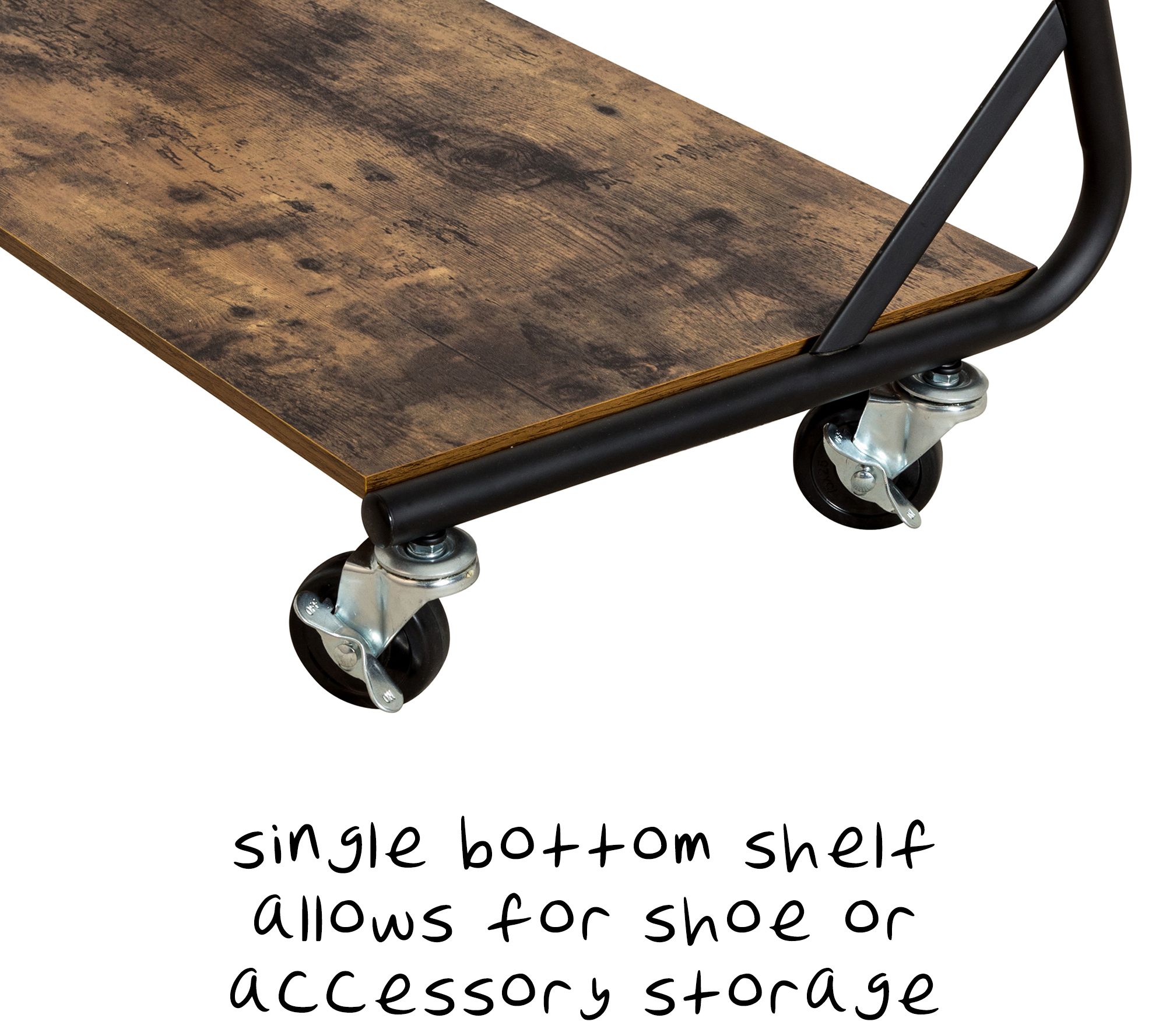 HoneyCanDo Rustic ZFrame Rack with Wheels