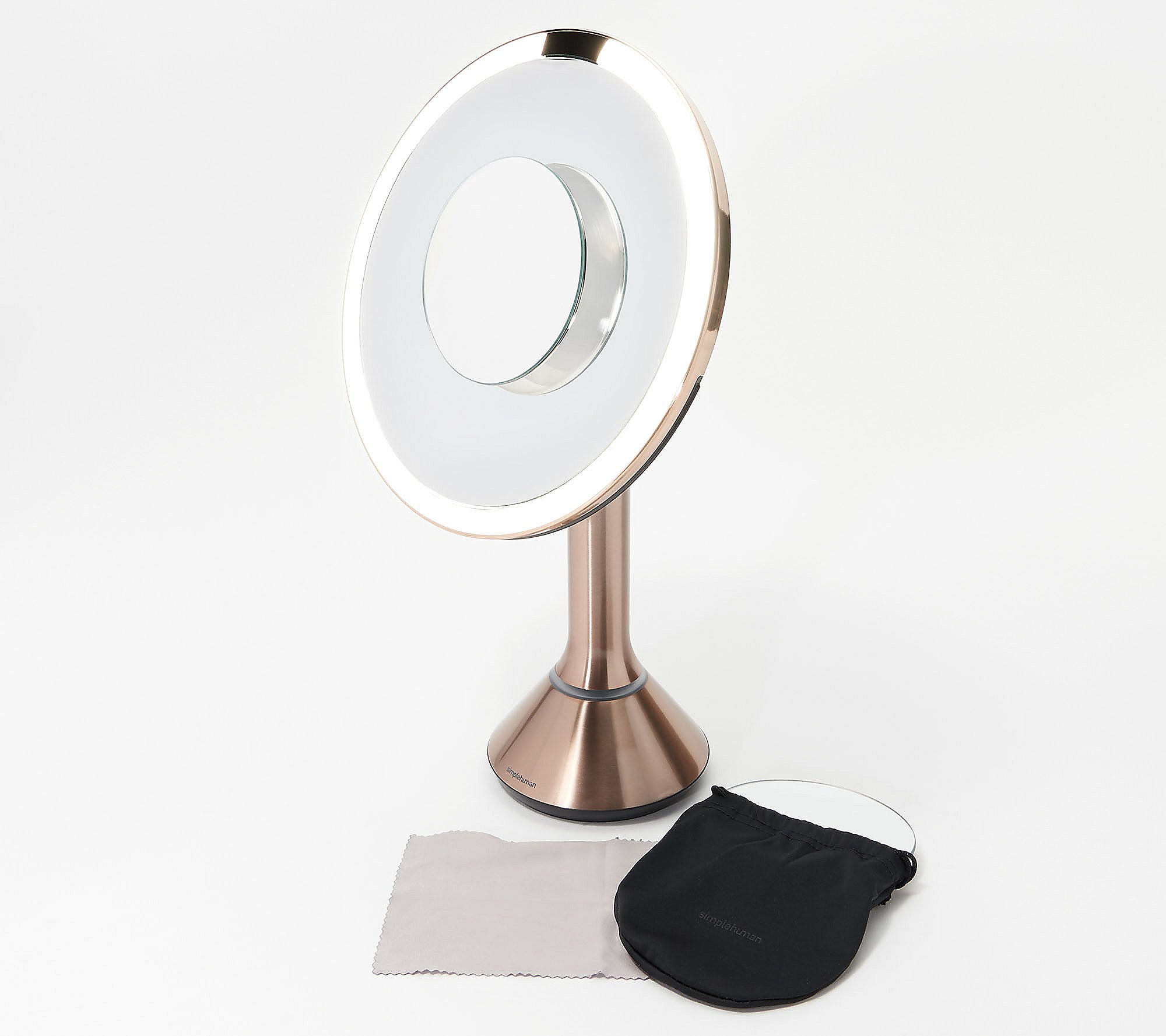 Simplehuman 8 Sensor Mirror W 10x, Simplehuman Silver Tone Chrome Led Vanity Mirror 41x25cm