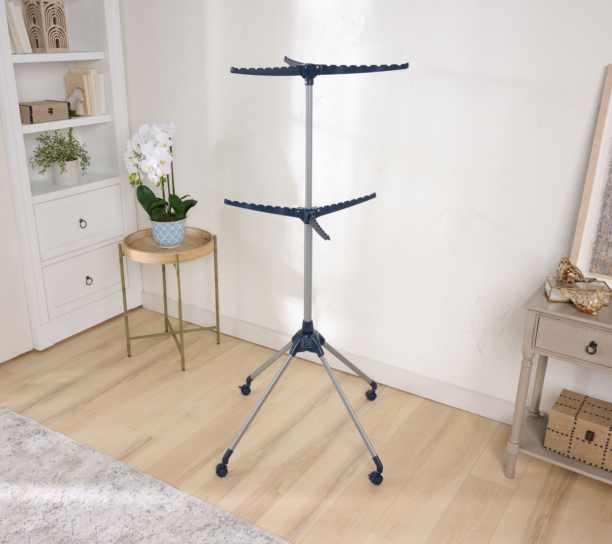 As Is P.S. Home 2 Tier Collapsible Laundry Rack w/ Wheels