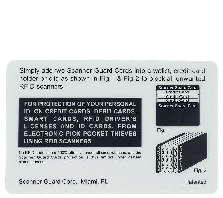 Scanner Guard 2 Sets of 2 RFID Protecting Cards for Wallets - QVC.com
