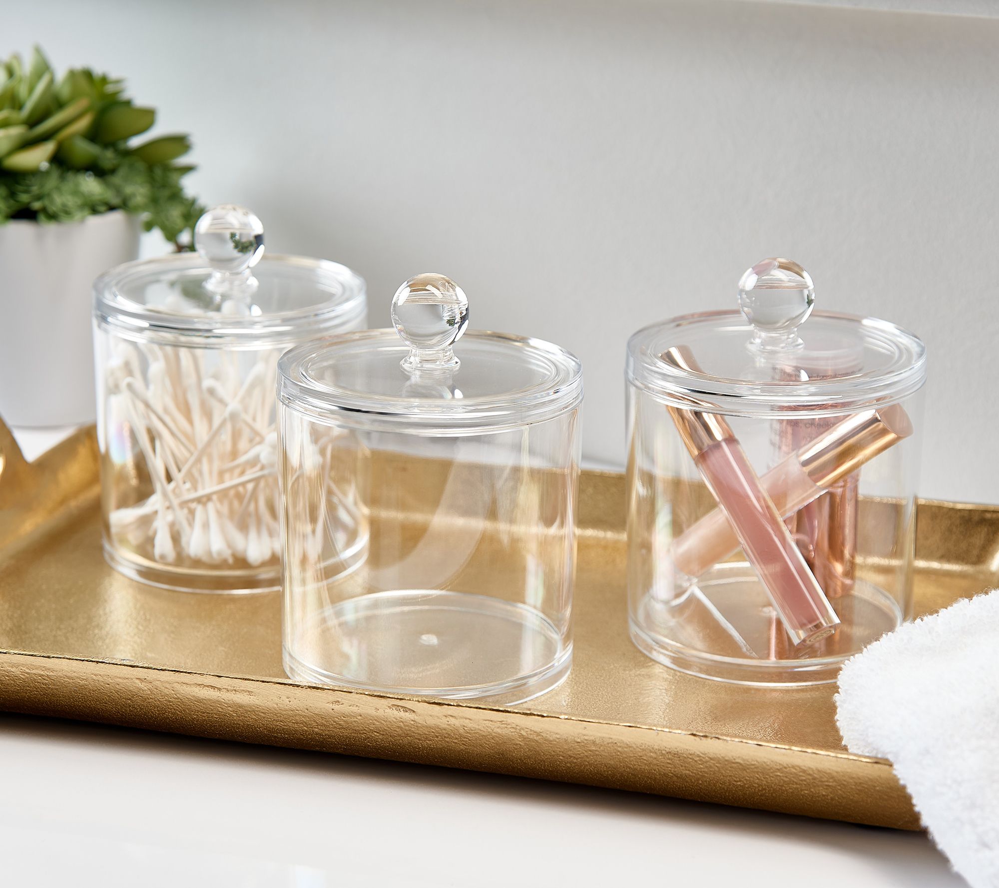 Tidy & Co. Set of 3 Clear Storage Small Canisters with Lids