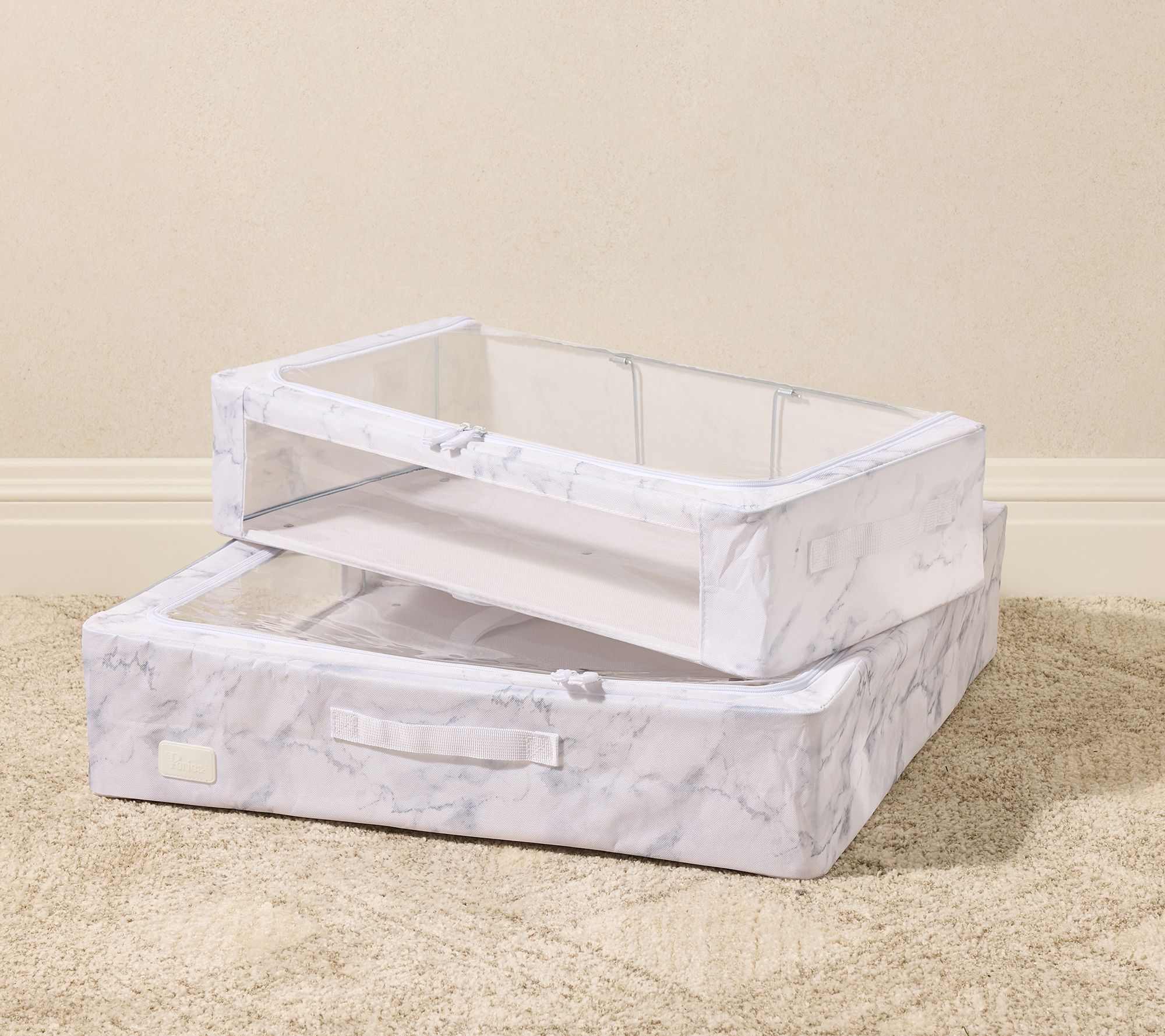 "As Is" Periea Set of 2 Large and Medium Storage Boxes with Gliders