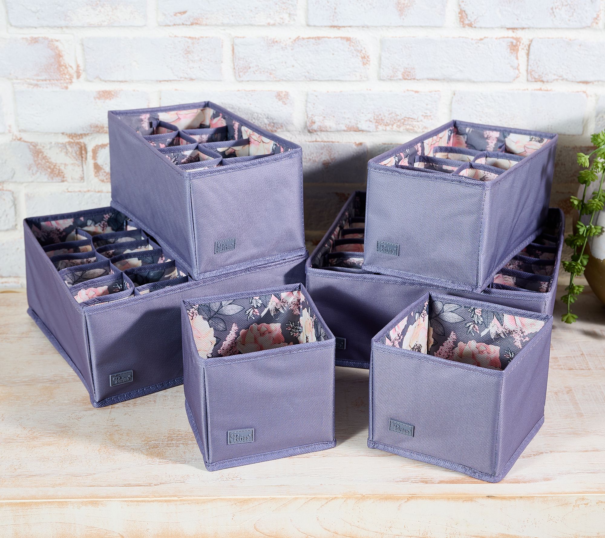 "As Is" Periea S/6 Luxury Multi-Size Adj. Drawer Organizers