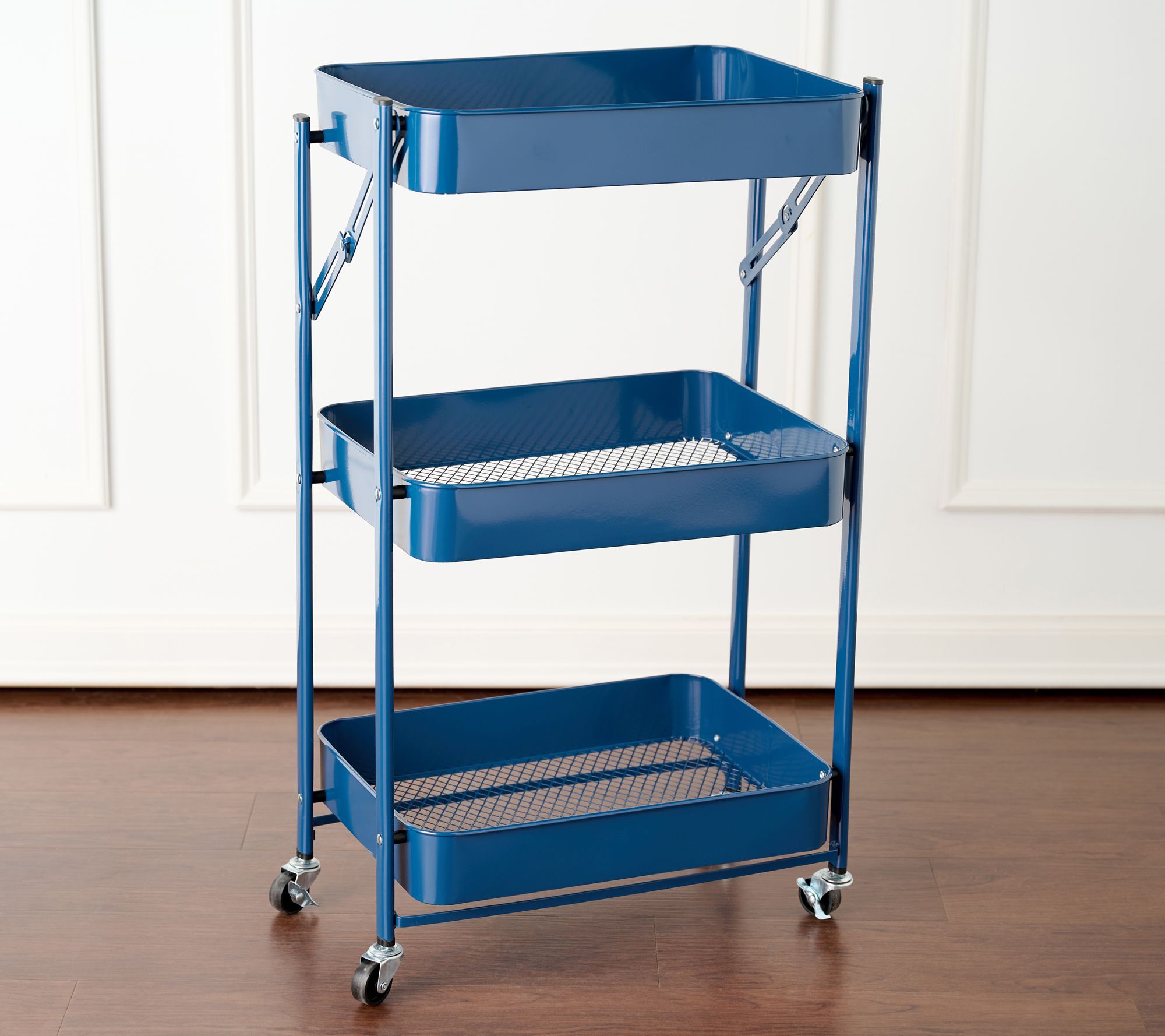As Is P.S. Home 3 Tier Collapsible Cart with Wheels