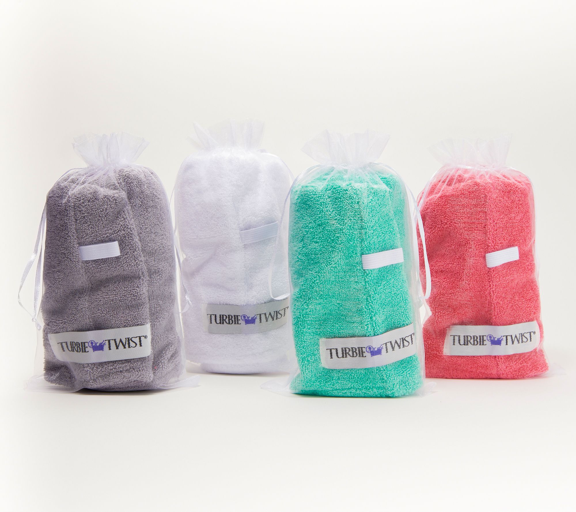Turbie Twist Set of 4 Solid 100 Cotton Hair Towels