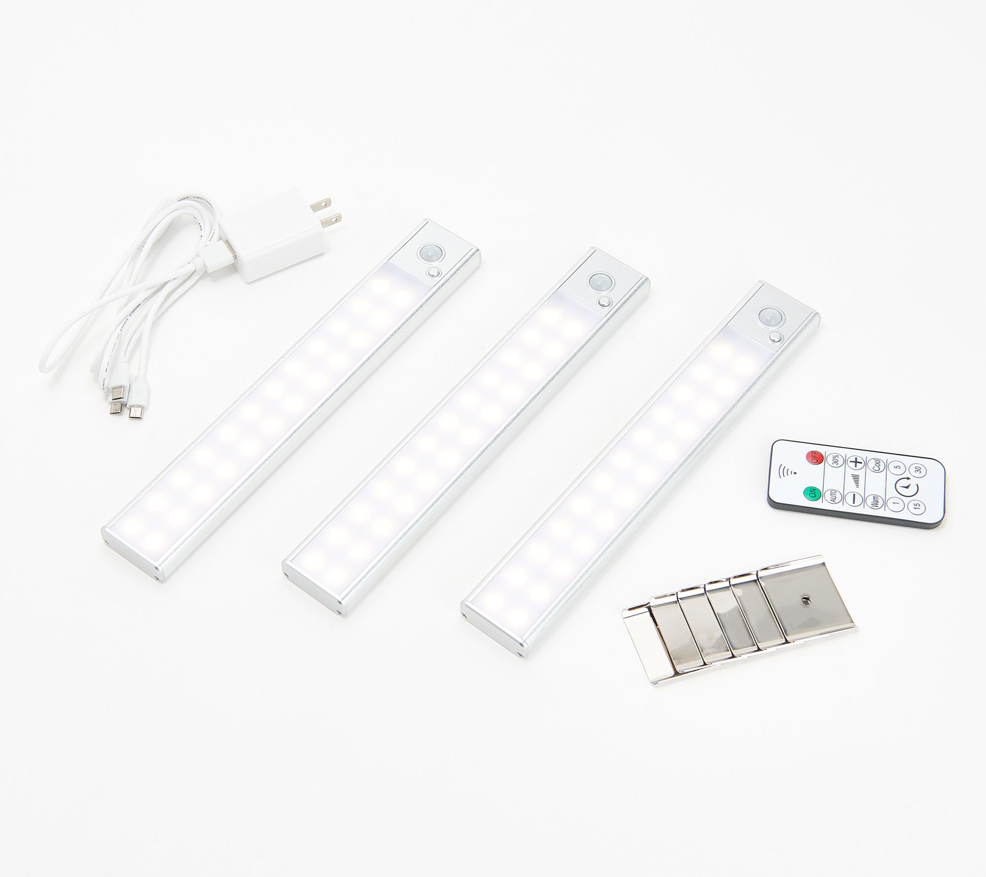 BrightLiving Set of 4 Rechargeable Motion Sensor 10 LED Lights