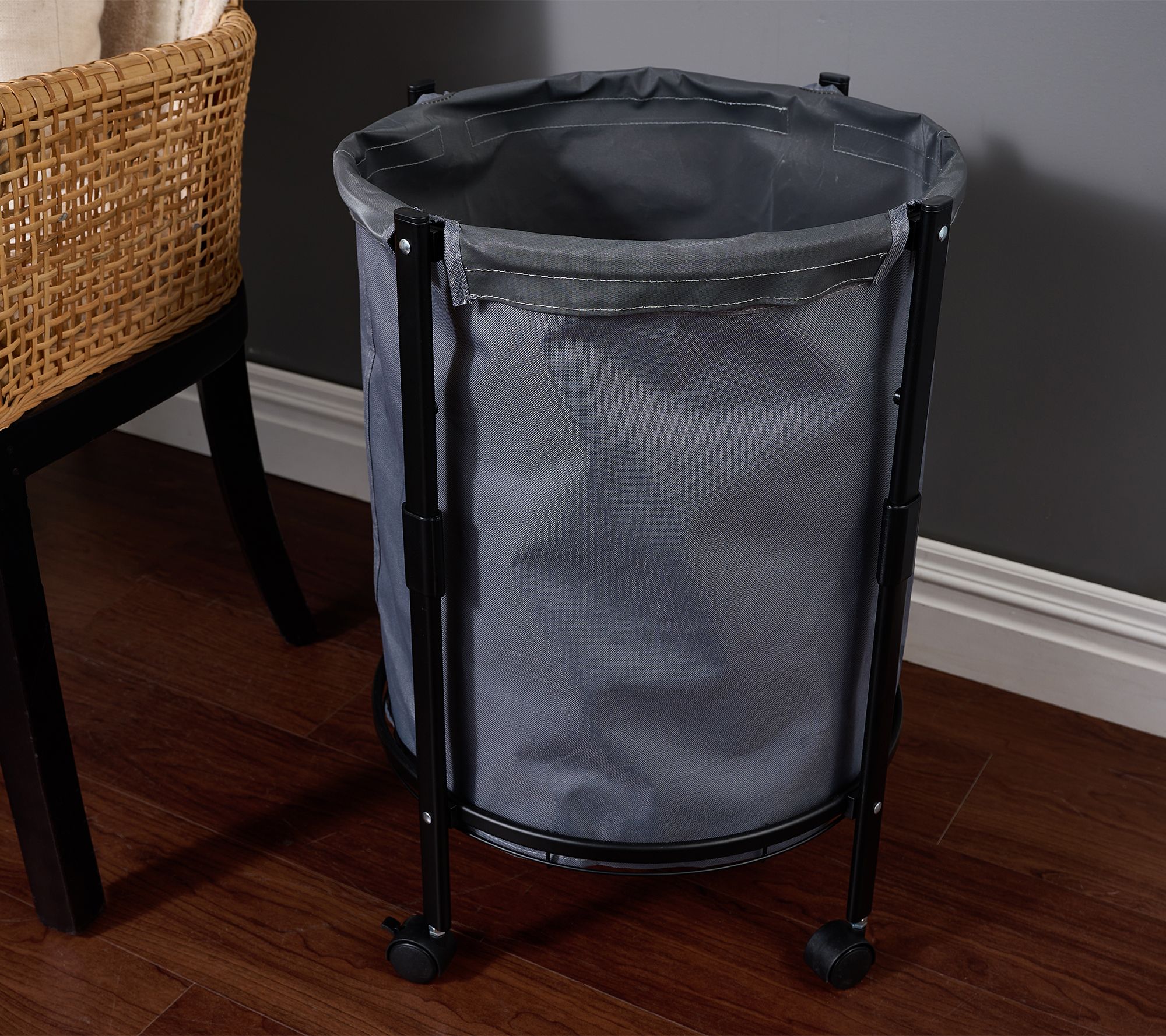 "As Is" Cella Collapsible Laundry Hamper with Wheels