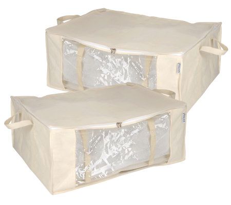 Space Bag Set of 2 Jumbo Stackable Vacuum Seal Storage Totes 