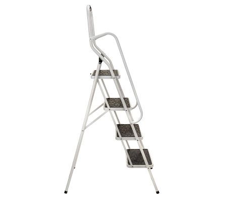 EZ Tools Safety Step Ladder with Handrails & Comfort Step - QVC.com