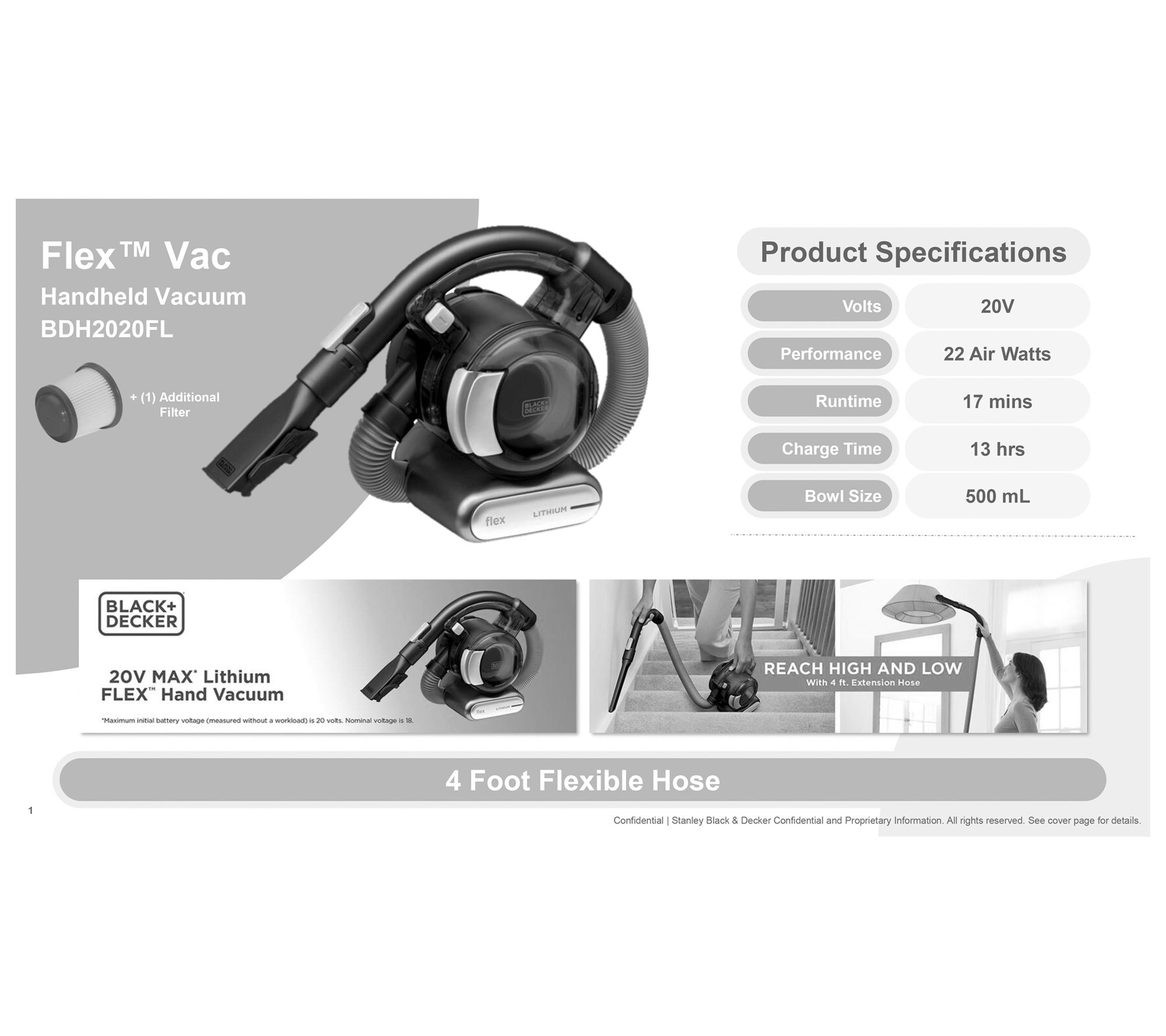 "As Is" Black + Decker Dustbuster FLEX Cordless Handheld Vacuum