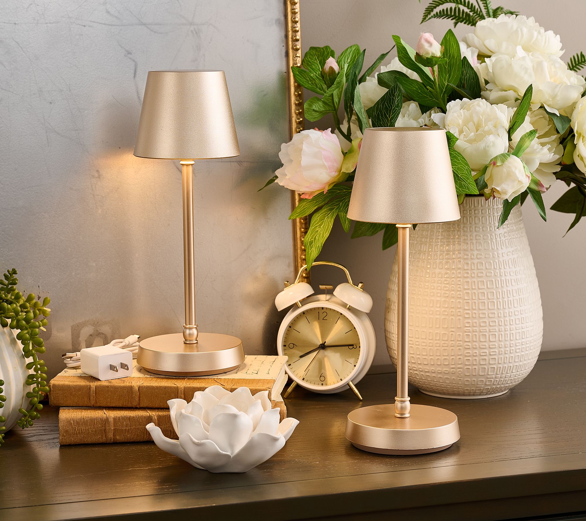 SecureBrite Set of 2 Rechargeable Indoor/Outdoor 12" Touch Lamp