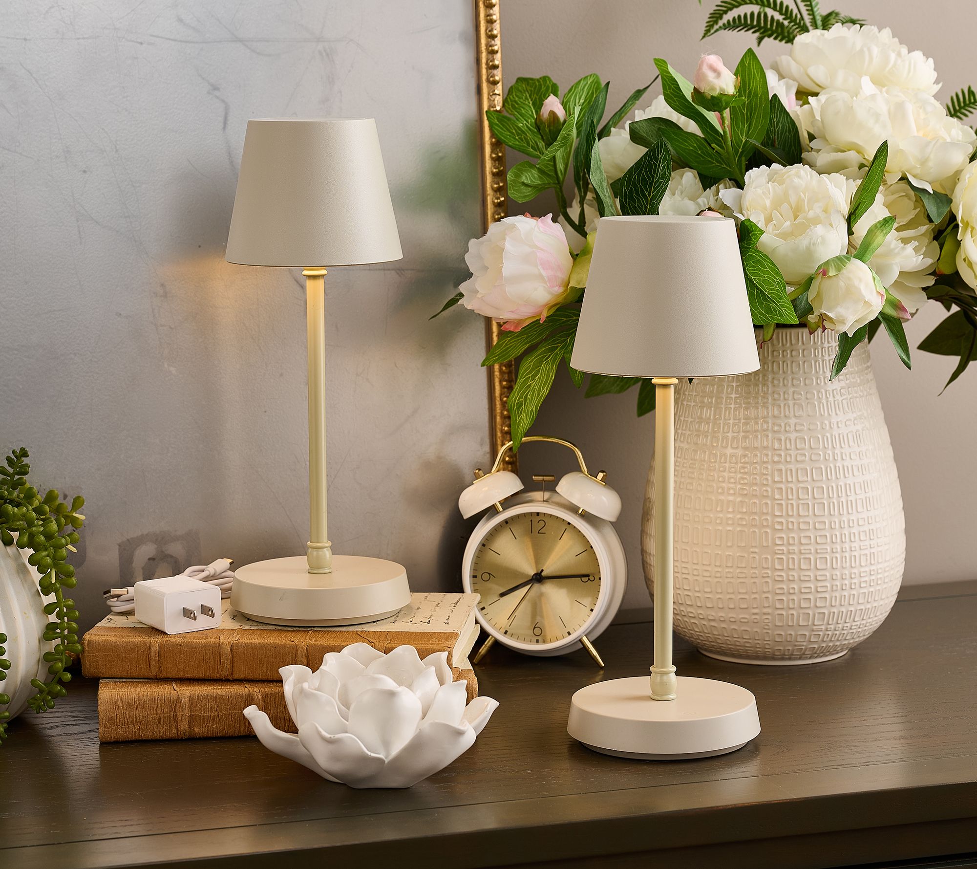 SecureBrite Set of 2 Rechargeable Indoor/Outdoor 12" Touch Lamp