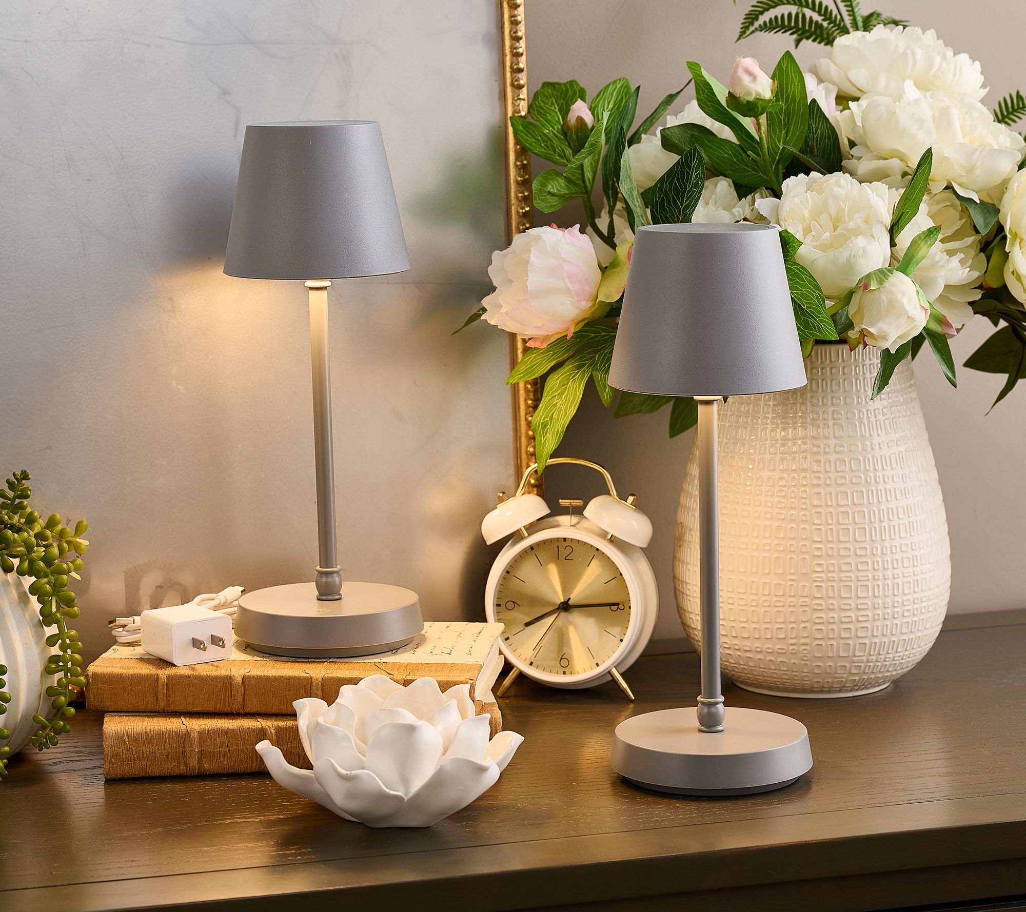 SecureBrite Set of 2 Rechargeable Indoor/Outdoor 12" Touch Lamp