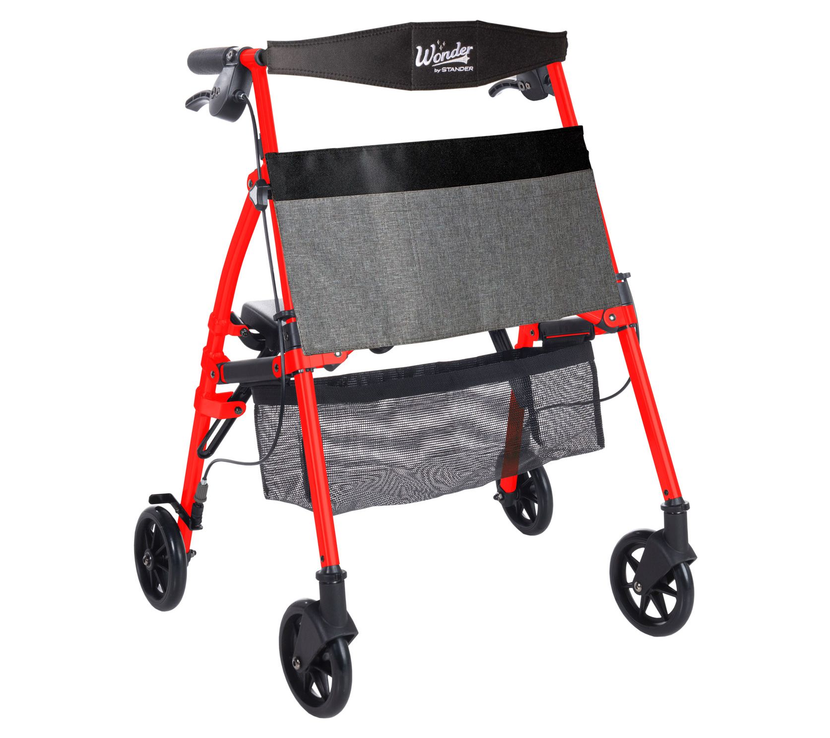 Stander Wonder Rollator Plus with Side Pouches