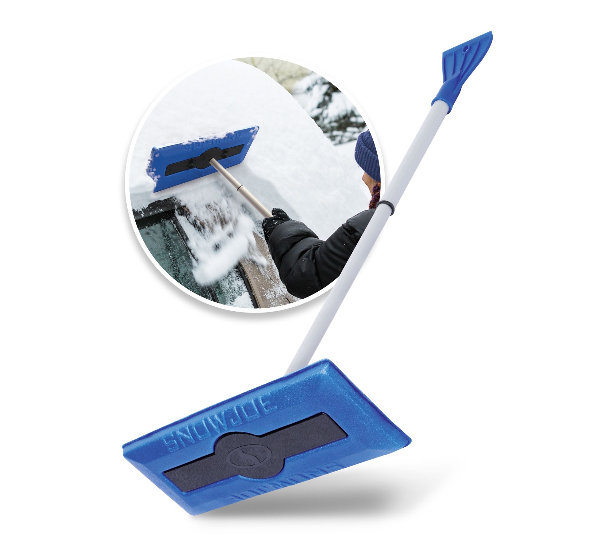  Snow Joe 2-in-1 Telescoping Snow Broom w/ Ice Scraper