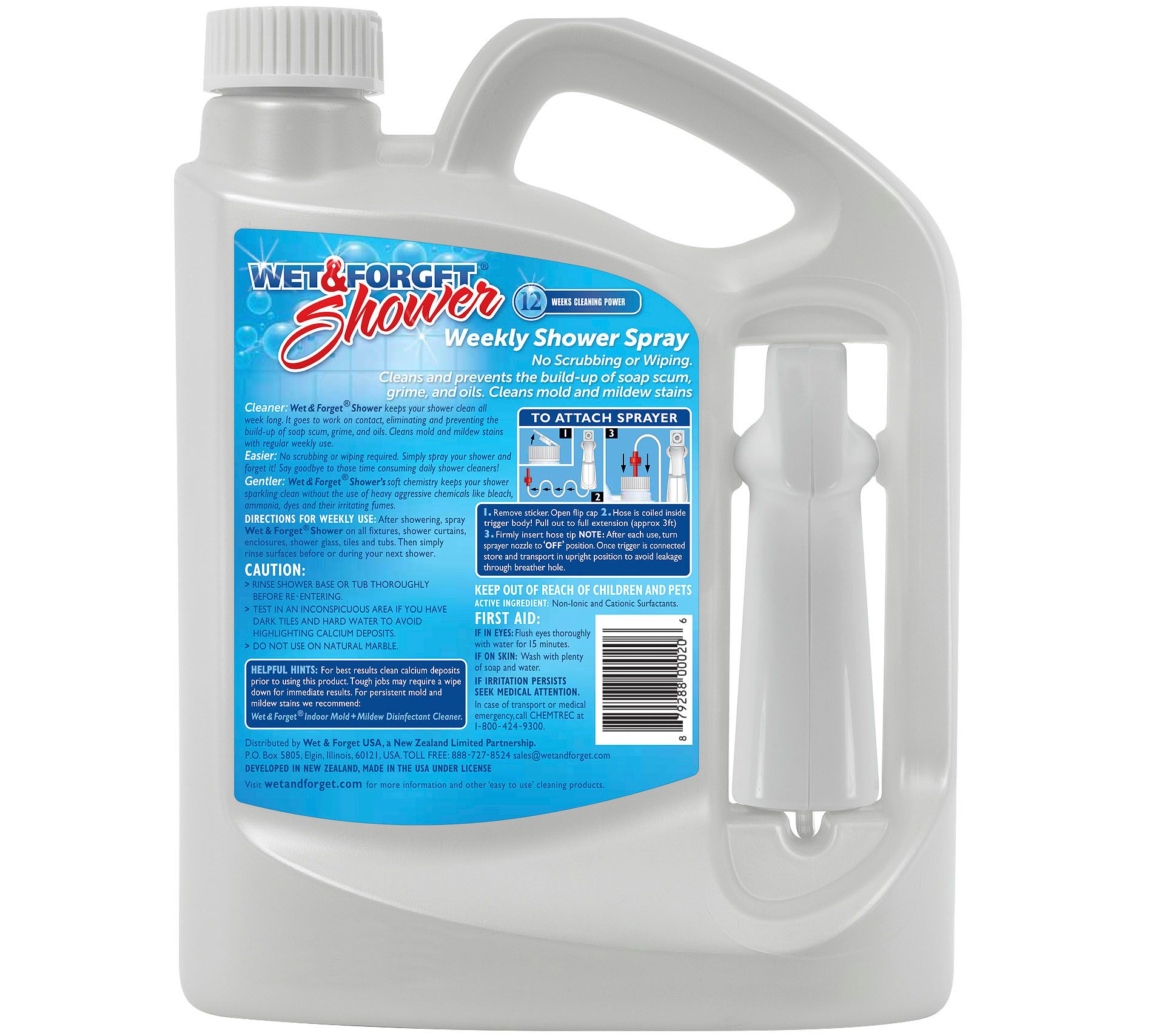 Wet & Forget 64oz Weekly Spray and Rinse Shower Cleaner 