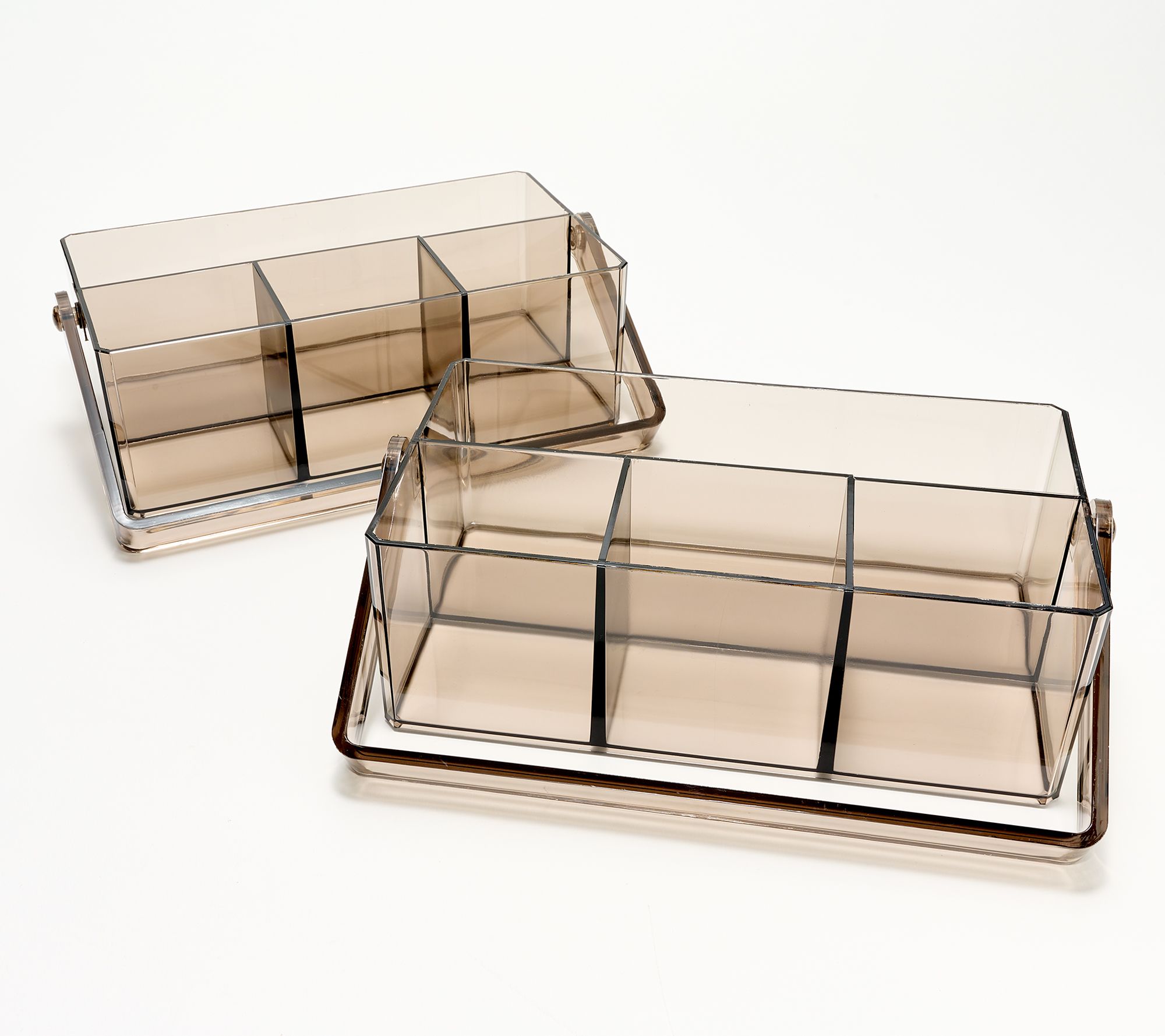 c e ll a Set of 2 Clear Caddies with Dividers