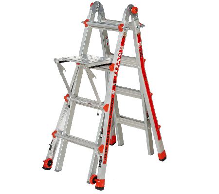 "As Is" Little Giant 24-in-1 17' Ladder with Work Platform and Wheels