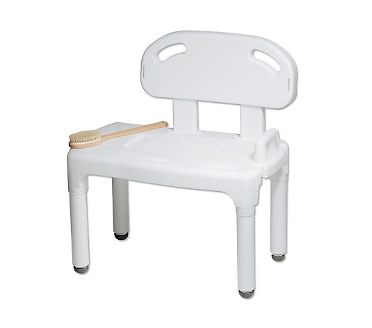 Carex Universal Transfer Bench w/ Back and Removable Soap Dis