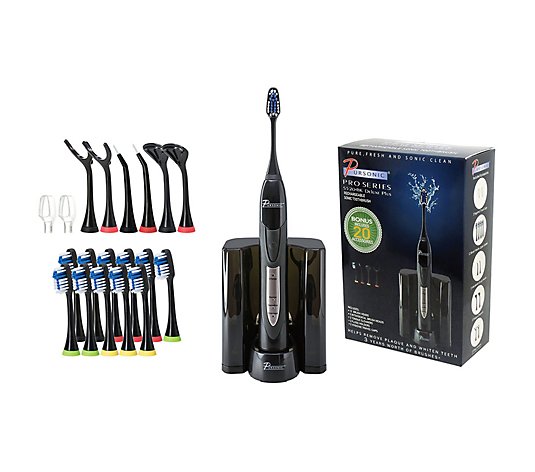 Pursonic Black Rechargeable Electric Toothbrushand Value Pack