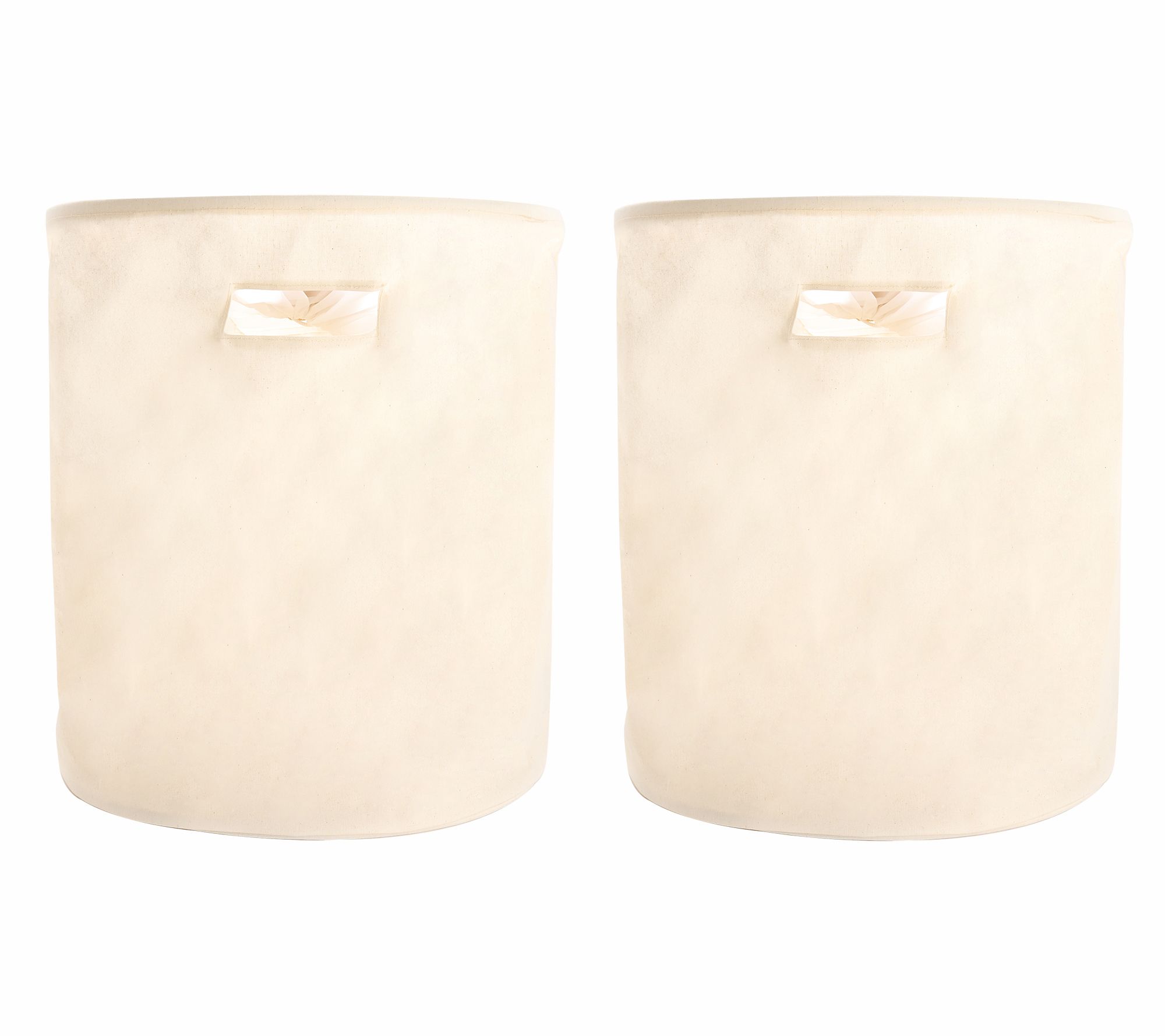 Cella Set of 2 Canvas Baskets with Drawstring Closure