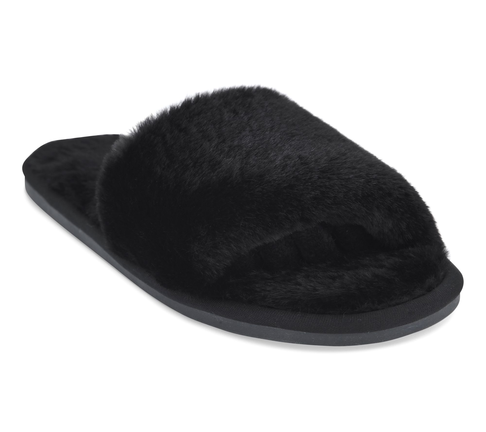 Pedi Couture Faux Fur Toe Separator Slipper w/ Rubber Sole