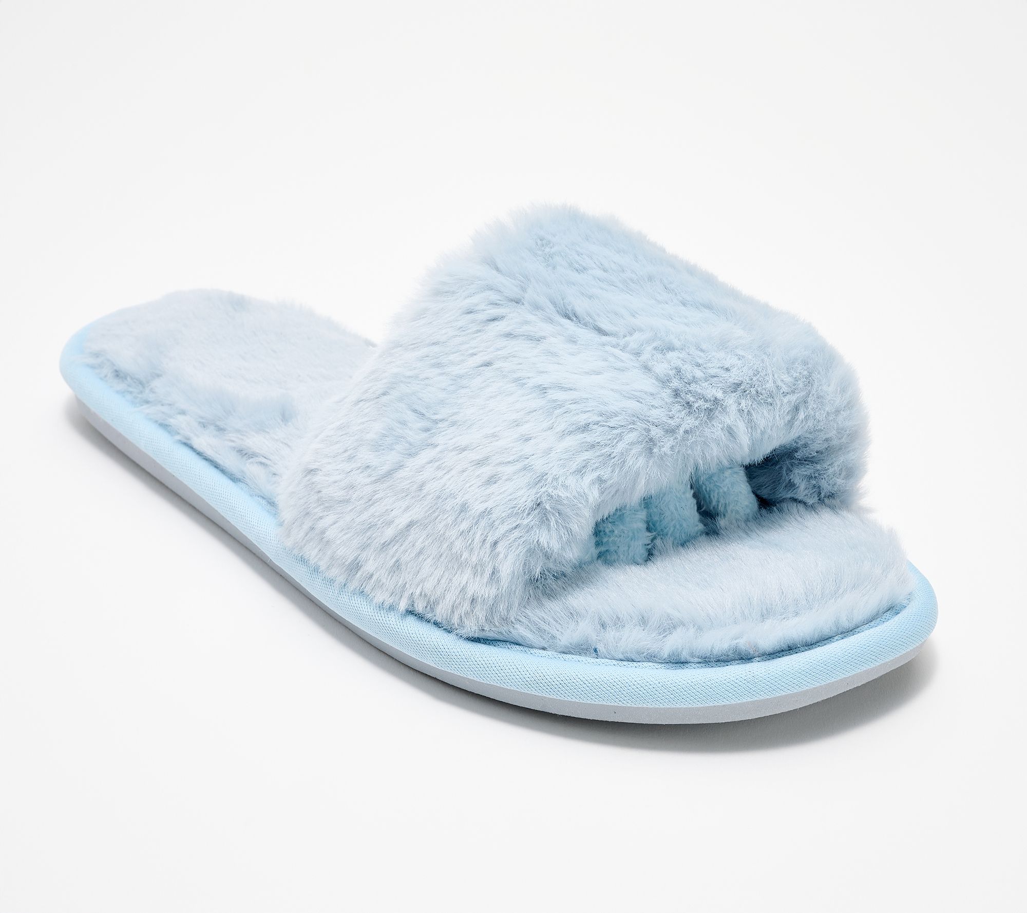 Pedi Couture Faux Fur Pedicure Slipper Sandal w/ Rubber Sole