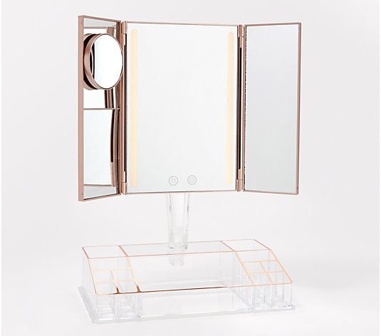 Blushly LED Vanity Mirror w/ Multi Magnification and Storage