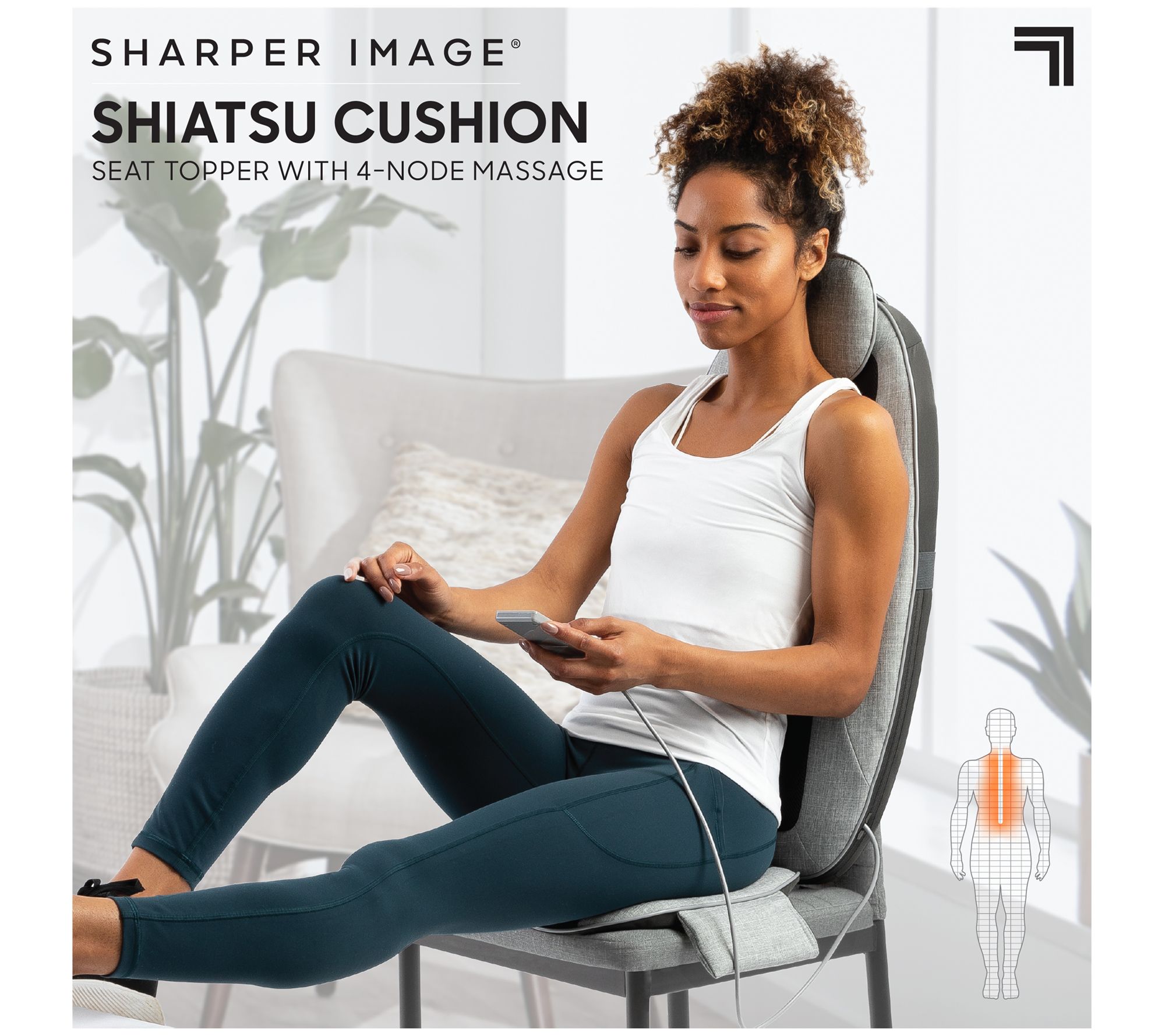 Sharper Image Massager Topper 4-node Shiatsu With Heat And Vibration :  Target