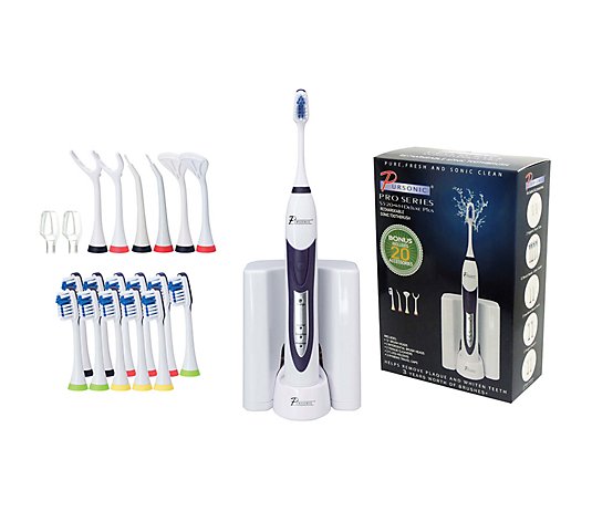 Pursonic White Rechargeable Electric Toothbrushwith Bonus Kit