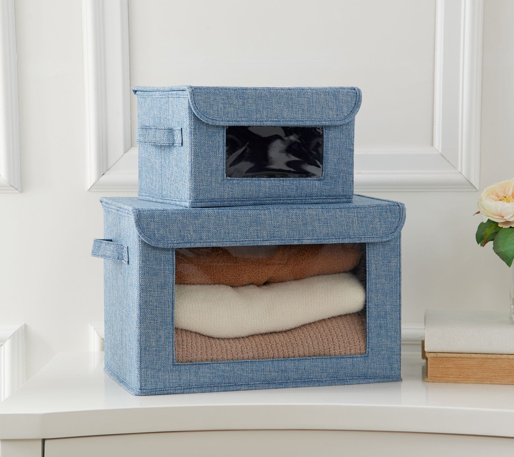 Honey Can Do Natural Canvas Medium Window Storage Box