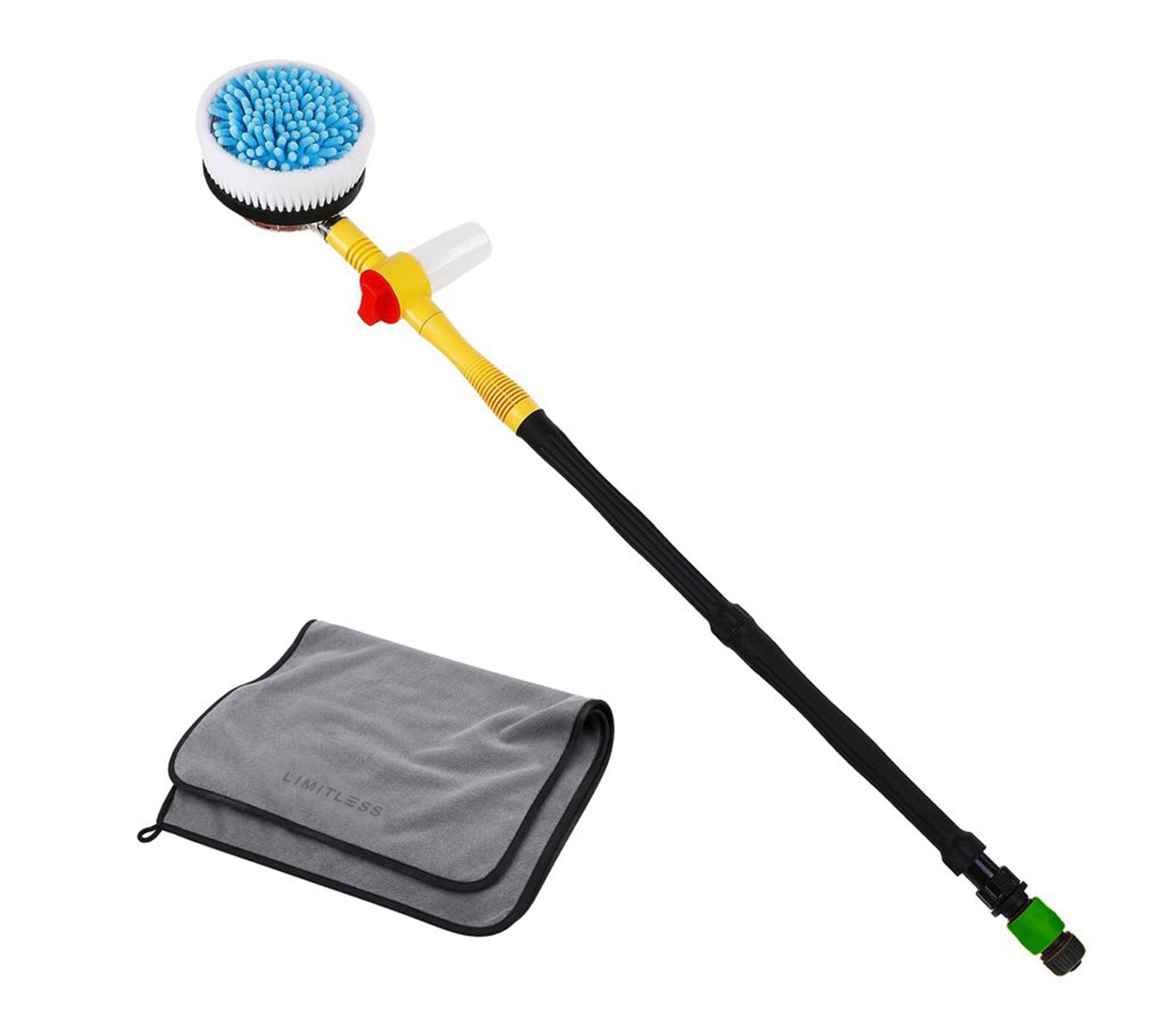 Limitless Car Wash System with Rotating Brush and Cloth
