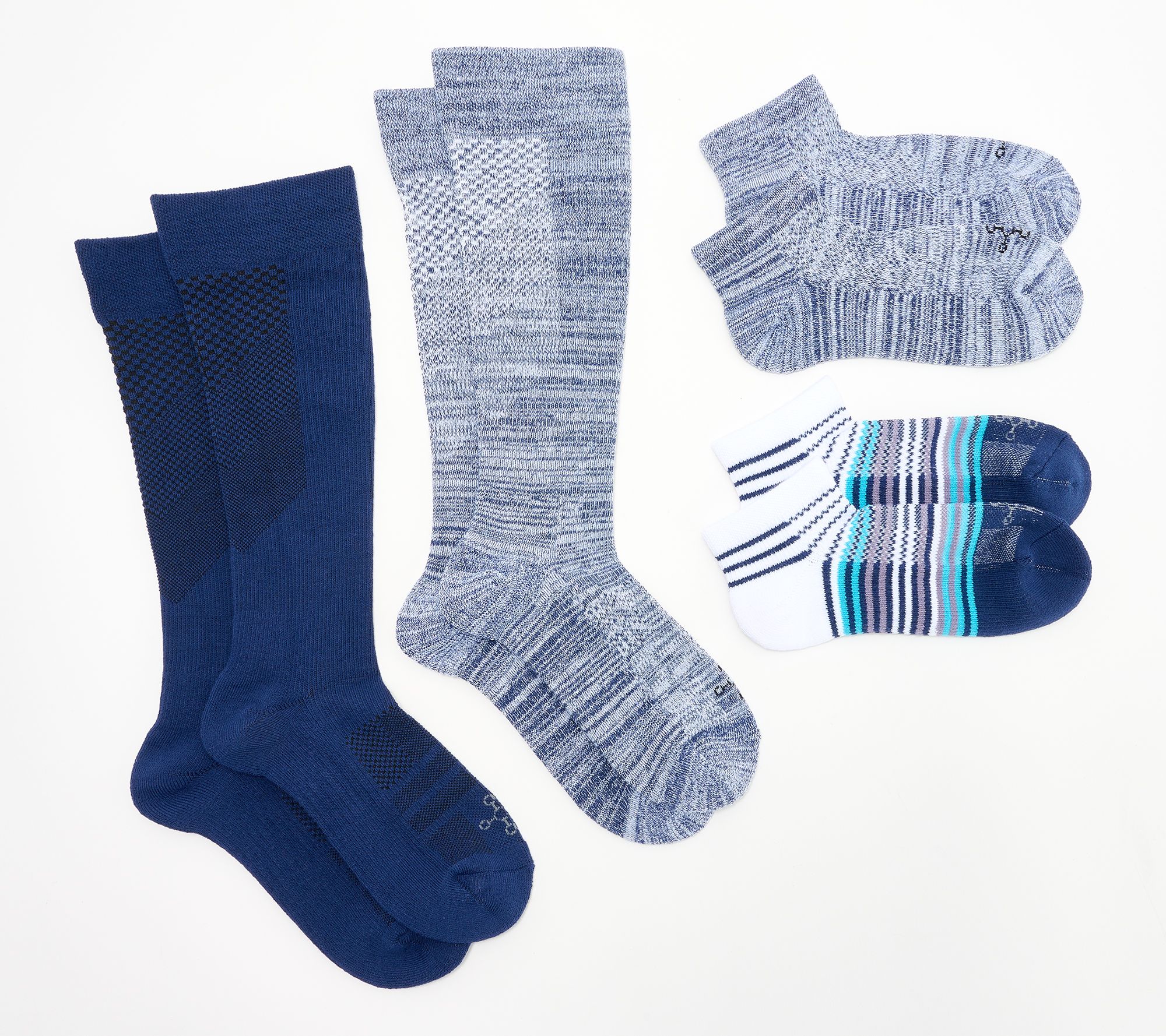 "As Is" Tommie Copper S/4 Compression Ankle & Over the Calf Socks