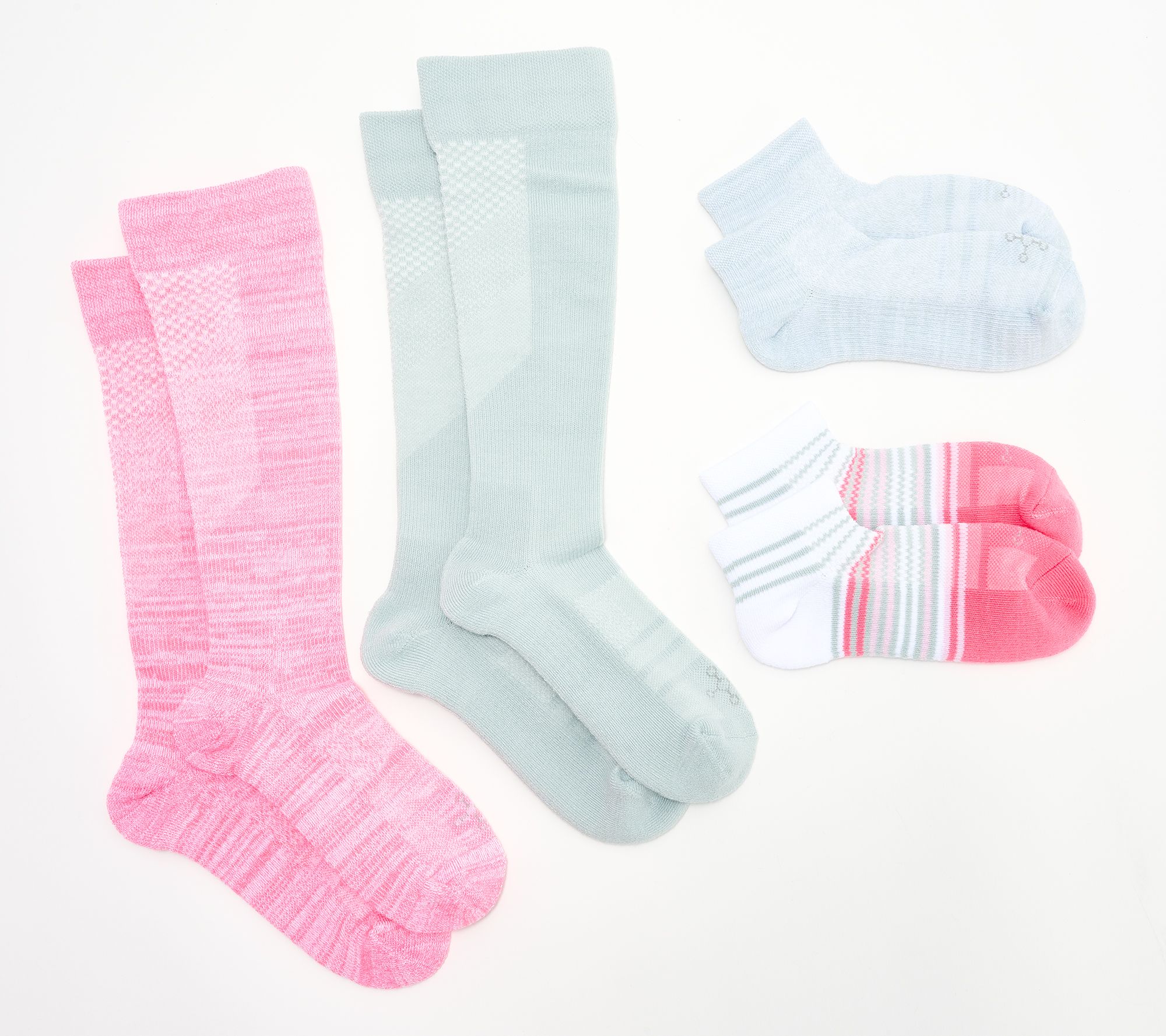 "As Is" Tommie Copper S/4 Compression Ankle & Over the Calf Socks