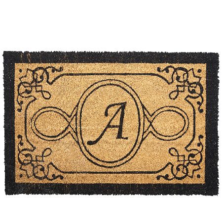 Handcrafted Monogrammed Initial 2'x3' Rectangle Coco Doormat - QVC.com